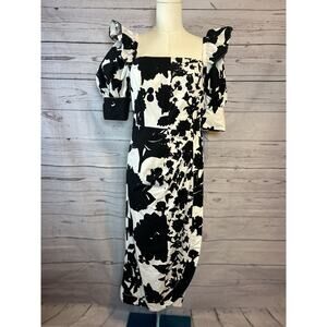 Christopher John Rogers x Target Floral Puff Sleeve Faux Wrap Midi Dress Size 10